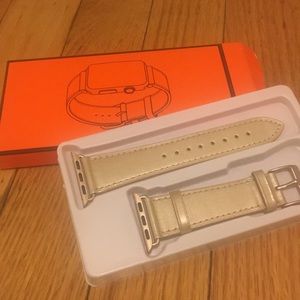 Genuine leather gold 38 MM Apple Watch band.